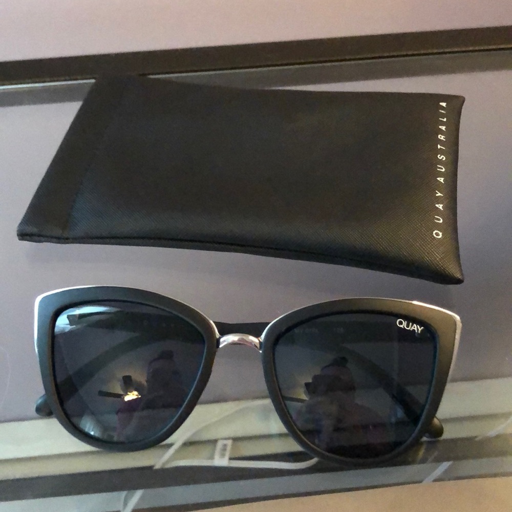 Quay Australia Black and Silver Sunglasses Bold Design